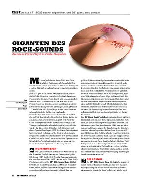 Sticks Paiste 17 2002 Sound Edge Hi-Hat und 26 Giant Beat Cymbal Sticks Paiste 17 2002 Sound Edge Hi-Hat und 26 Giant Beat Cymbal