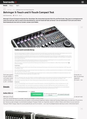 Bonedo.de Behringer X-Touch und X-Touch Compact Bonedo.de Behringer X-Touch und X-Touch Compact