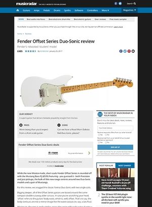 MusicRadar.com Fender Offset Series Duo-Sonic MusicRadar.com Fender Offset Series Duo-Sonic