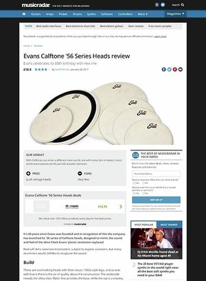 MusicRadar.com Evans Calftone '56 Series Heads MusicRadar.com Evans Calftone '56 Series Heads