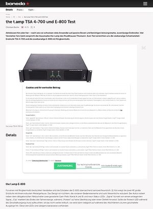 Bonedo.de the t.amp TSA 4-700 und E-800 Bonedo.de the t.amp TSA 4-700 und E-800