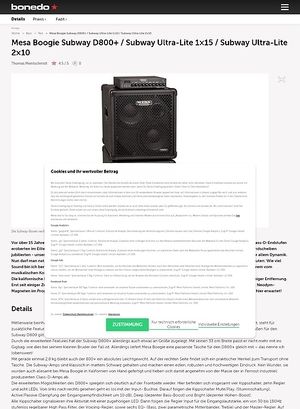 Bonedo.de Mesa Boogie Subway D800+ / Subway Ultra-Lite 1x15 / Subway Ultra-Lite 2x10 Bonedo.de Mesa Boogie Subway D800+ / Subway Ultra-Lite 1x15 / Subway Ultra-Lite 2x10