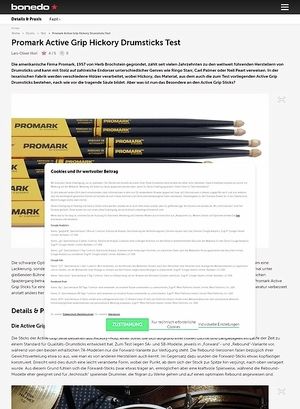Bonedo.de Promark Active Grip Hickory Drumsticks Bonedo.de Promark Active Grip Hickory Drumsticks