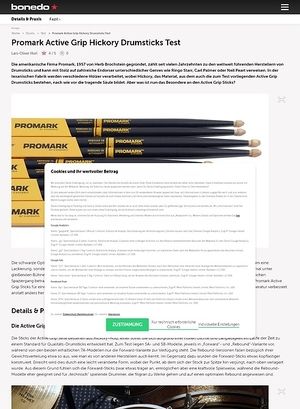 Bonedo.de Promark Active Grip Hickory Drumsticks Bonedo.de Promark Active Grip Hickory Drumsticks