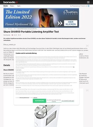 Bonedo.de Shure SHA900 Portable Listening Amplifier Bonedo.de Shure SHA900 Portable Listening Amplifier