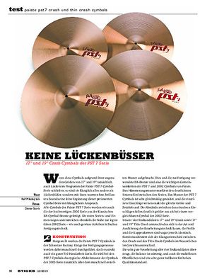 Sticks Paiste PST7 Crash Und Thin Crash Cymbals Sticks Paiste PST7 Crash Und Thin Crash Cymbals