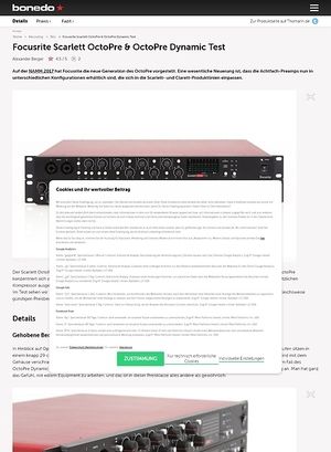 Bonedo.de Focusrite Scarlett OctoPre & OctoPre Dynamic Bonedo.de Focusrite Scarlett OctoPre & OctoPre Dynamic