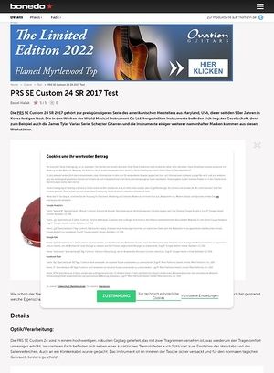 Bonedo.de PRS SE Custom 24 SR 2017 Bonedo.de PRS SE Custom 24 SR 2017