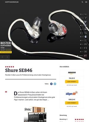 Kopfhoerer.de Shure SE846 Kopfhoerer.de Shure SE846