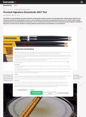Bonedo.de Promark Signature Drumsticks 2017 Bonedo.de Promark Signature Drumsticks 2017