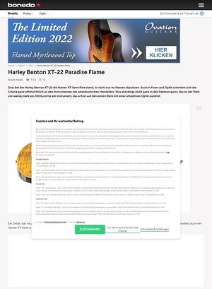 Bonedo.de Harley Benton XT-22 Paradise Flame Bonedo.de Harley Benton XT-22 Paradise Flame