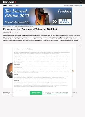 Bonedo.de Fender American Professional Telecaster Bonedo.de Fender American Professional Telecaster