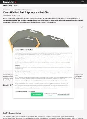 Bonedo.de Evans HQ Real Feel & Apprentice Pads Bonedo.de Evans HQ Real Feel & Apprentice Pads