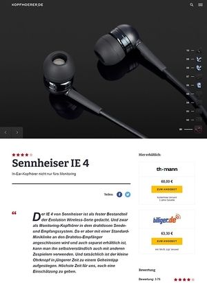 Kopfhoerer.de Sennheiser IE 4 Kopfhoerer.de Sennheiser IE 4