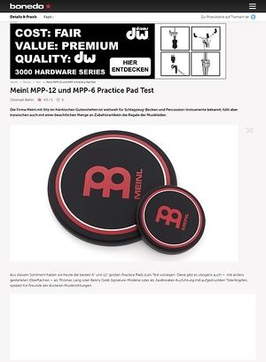 Bonedo.de Meinl MPP-12 und MPP-6 Practice Pad Bonedo.de Meinl MPP-12 und MPP-6 Practice Pad