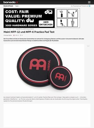 Bonedo.de Meinl MPP-12 und MPP-6 Practice Pad Bonedo.de Meinl MPP-12 und MPP-6 Practice Pad