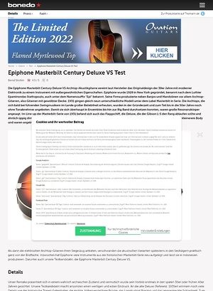 Bonedo.de Epiphone Masterbilt Century Deluxe Bonedo.de Epiphone Masterbilt Century Deluxe