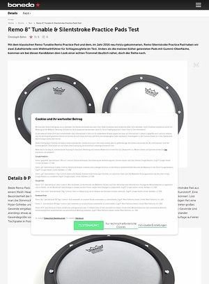 Bonedo.de Remo 8 Tunable & Silentstroke Practice Pads Bonedo.de Remo 8 Tunable & Silentstroke Practice Pads