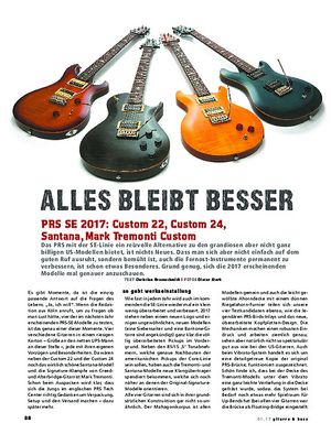 Gitarre & Bass PRS SE 2017: Custom 22, Custom 24, Santana, Mark Tremonti Custom Gitarre & Bass PRS SE 2017: Custom 22, Custom 24, Santana, Mark Tremonti Custom