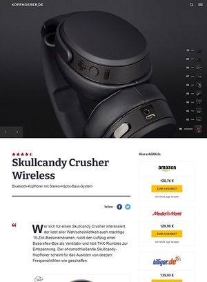 Kopfhoerer.de Skullcandy Crusher Wireless Kopfhoerer.de Skullcandy Crusher Wireless