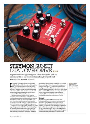 Guitarist Strymon Sunset Dual Overdrive Guitarist Strymon Sunset Dual Overdrive