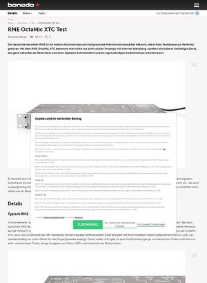 Bonedo.de RME OctaMic XTC Bonedo.de RME OctaMic XTC