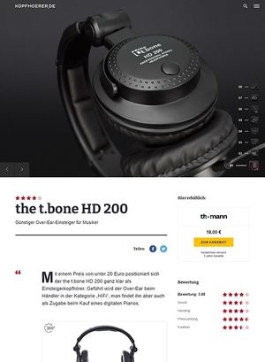 Kopfhoerer.de the t.bone HD 200 Kopfhoerer.de the t.bone HD 200