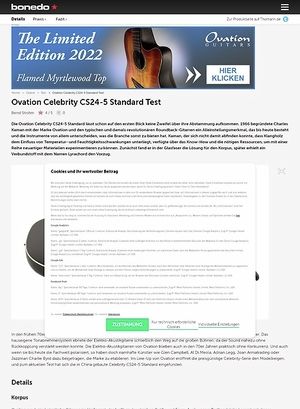 Bonedo.de Ovation Celebrity CS24-5 Standard Bonedo.de Ovation Celebrity CS24-5 Standard