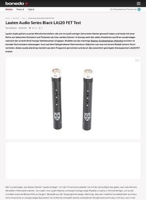 Bonedo.de Lauten Audio Series Black LA120 FET Bonedo.de Lauten Audio Series Black LA120 FET