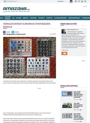Amazona.de Vergleichstest Eurorack Synthesizer-Module Amazona.de Vergleichstest Eurorack Synthesizer-Module