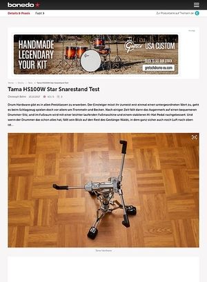 Bonedo.de Tama HS100W Star Snarestand Bonedo.de Tama HS100W Star Snarestand