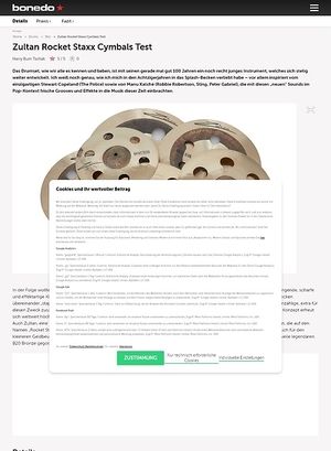 Bonedo.de Zultan Rocket Staxx Cymbals Bonedo.de Zultan Rocket Staxx Cymbals