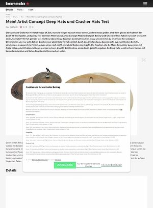 Bonedo.de Meinl Artist Concept Deep Hats und Crasher Hats Bonedo.de Meinl Artist Concept Deep Hats und Crasher Hats