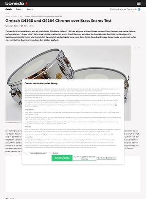 Bonedo.de Gretsch G4160 und G4164 Chrome over Brass Snares Bonedo.de Gretsch G4160 und G4164 Chrome over Brass Snares