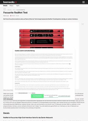 Bonedo.de Focusrite RedNet Bonedo.de Focusrite RedNet
