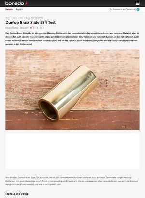 Bonedo.de Dunlop Brass Slide 224 Bonedo.de Dunlop Brass Slide 224