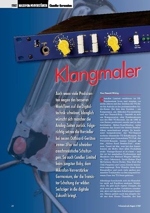 Professional Audio Klangmaler: Chandler Germanium Professional Audio Klangmaler: Chandler Germanium