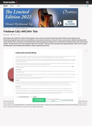 Bonedo.de Friedman CALI-AMCHH+ Bonedo.de Friedman CALI-AMCHH+