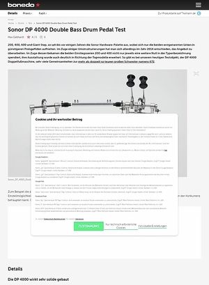 Bonedo.de Sonor DP 4000 Double Bass Drum Pedal Bonedo.de Sonor DP 4000 Double Bass Drum Pedal