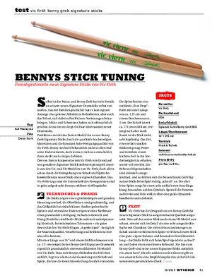 Sticks Vic Firth Benny Greb Signature Sticks Sticks Vic Firth Benny Greb Signature Sticks