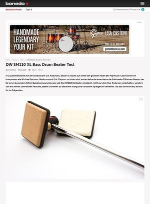 Bonedo.de DW SM110 XL Bass Drum Beater Bonedo.de DW SM110 XL Bass Drum Beater