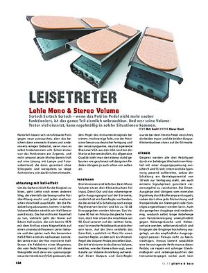 Gitarre & Bass Lehle Mono & Stereo Volume Pedals Gitarre & Bass Lehle Mono & Stereo Volume Pedals