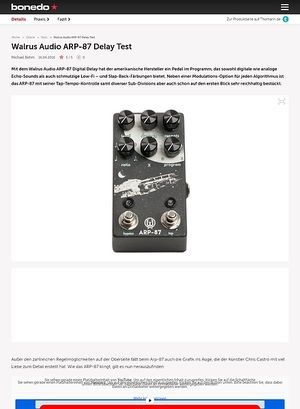 Bonedo.de Walrus Audio ARP-87 Delay Bonedo.de Walrus Audio ARP-87 Delay