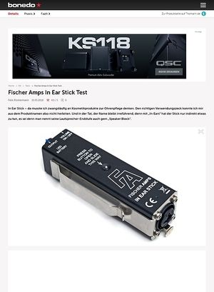 Bonedo.de Fischer Amps In Ear Stick Bonedo.de Fischer Amps In Ear Stick