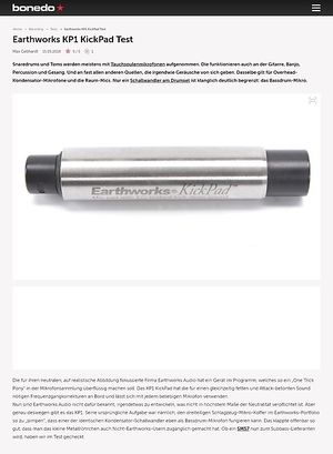 Bonedo.de Earthworks KP1 KickPad Bonedo.de Earthworks KP1 KickPad