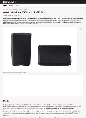 Bonedo.de Alto Professional TS312 und TS315 Bonedo.de Alto Professional TS312 und TS315