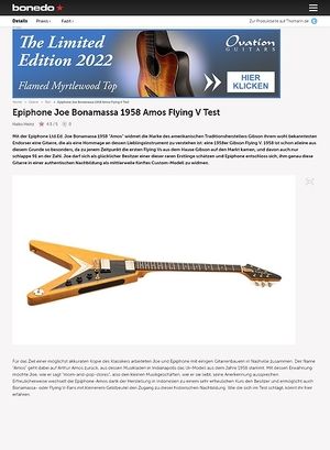 Bonedo.de Epiphone Joe Bonamassa 1958 Amos Flying V Bonedo.de Epiphone Joe Bonamassa 1958 Amos Flying V
