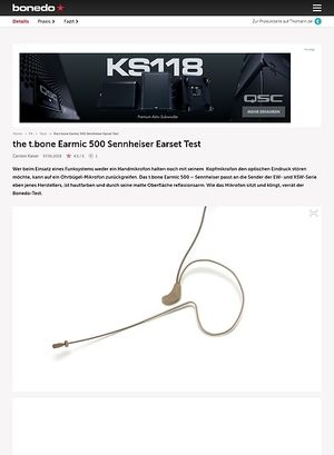 Bonedo.de the t.bone Earmic 500 Sennheiser Earset Bonedo.de the t.bone Earmic 500 Sennheiser Earset