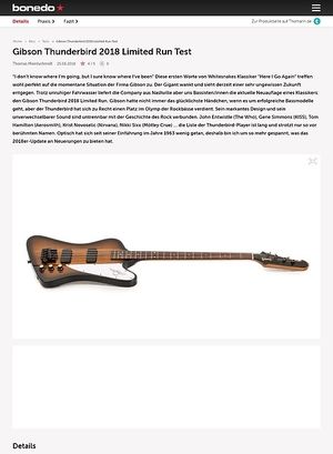 Bonedo.de Gibson Thunderbird 2018 Limited Run Bonedo.de Gibson Thunderbird 2018 Limited Run
