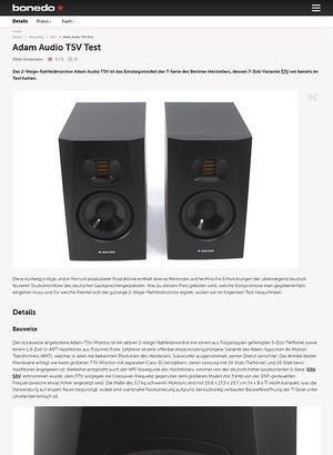 Bonedo.de Adam Audio T5V Bonedo.de Adam Audio T5V